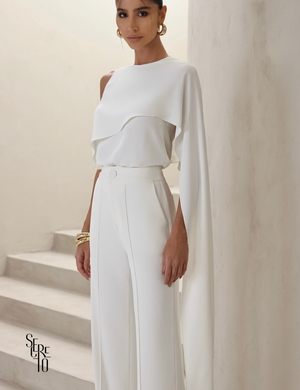 Conjunto Blusa e Calça Alfaiataria Stella Off White