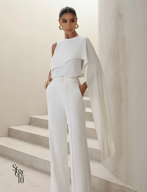 Conjunto Blusa e Calça Alfaiataria Stella Off White