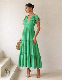 Vestido Longuete Camadas Lazza Verde