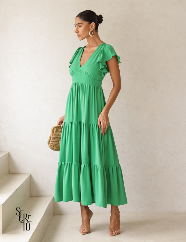 Vestido Longuete Camadas Lazza Verde