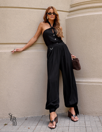 Conjunto Blusa e Calça Visco Veve Preto