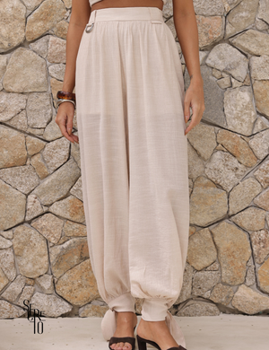 Conjunto Blusa e Calça Visco Veve Areia