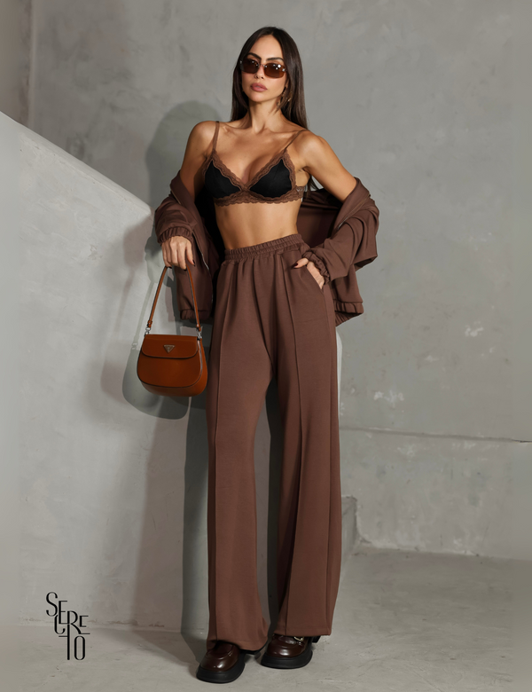 Top Renda Feminino Julia Marrom