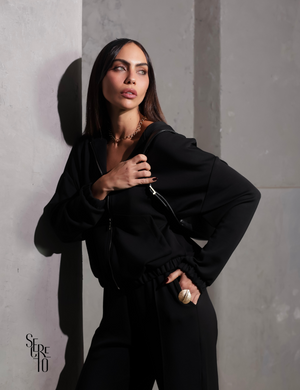 Conjunto Moletom Liso Raffa Preto