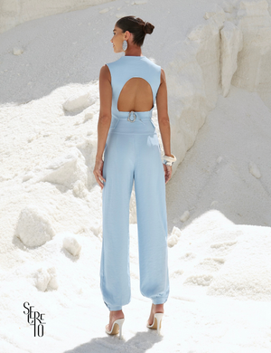 Conjunto Blusa Calça Alfaiataria Marant Juli Azul Claro