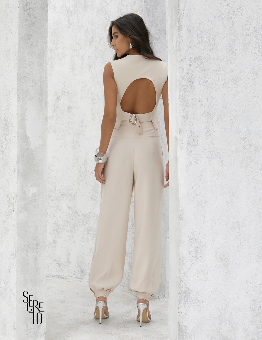 Conjunto Blusa Calça Alfaiataria Marant Juli Areia