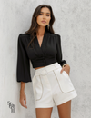 Blusa Alfaiataria Decote V Telma Preto