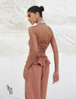 Conjunto Alfaiataria Tomara que Caia Vivian Camel