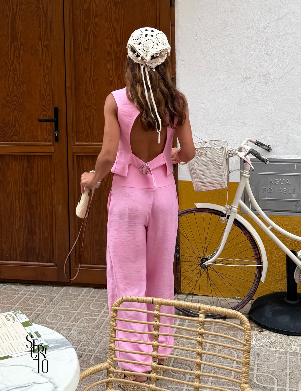 Conjunto Blusa Calça Alfaiataria Marant Juli Rosa