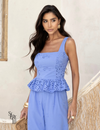 Blusa Laise Peplum Glauci Azul