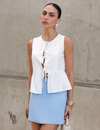 Blusa Amarrações Frontais com Babado Juliana Off White