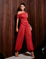 Conjunto Blusa e Calça Tule Pammela Vermelho