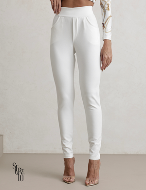 Conjunto Alfaiataria Botões Dourados Mari Branco