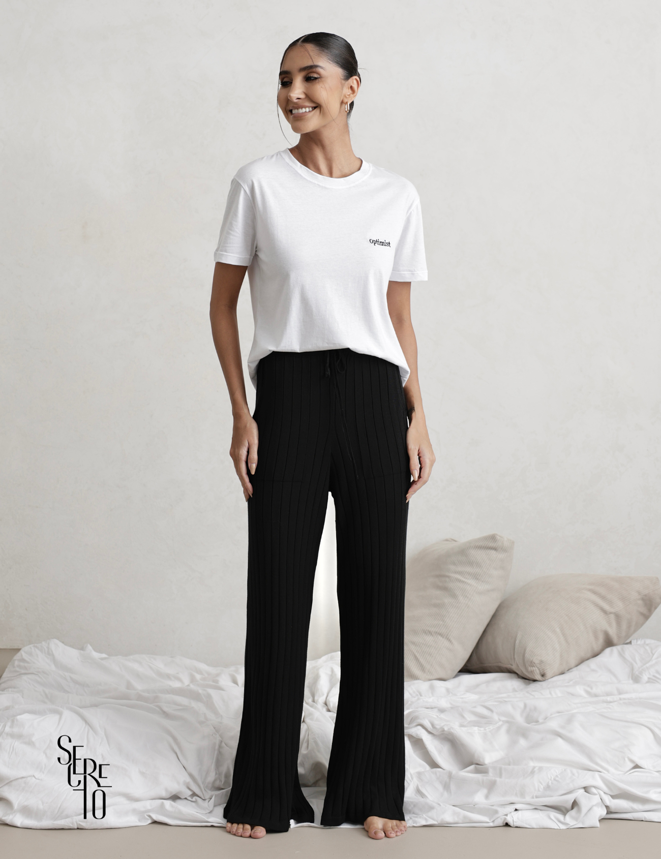 Conjunto Pijama Blusa e Calça Patty Preto