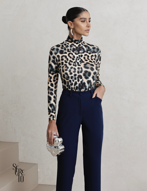 Calça Alfaiataria Feminina Bessa Azul Marinho