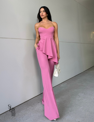 Conjunto Blusa Assimetrica e Calça Alfaiataria Lucia Rosa