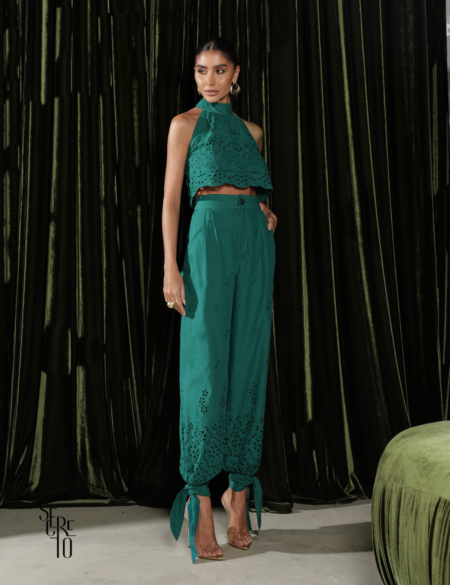 Conjunto Laise Recortes Vazados Juju Verde