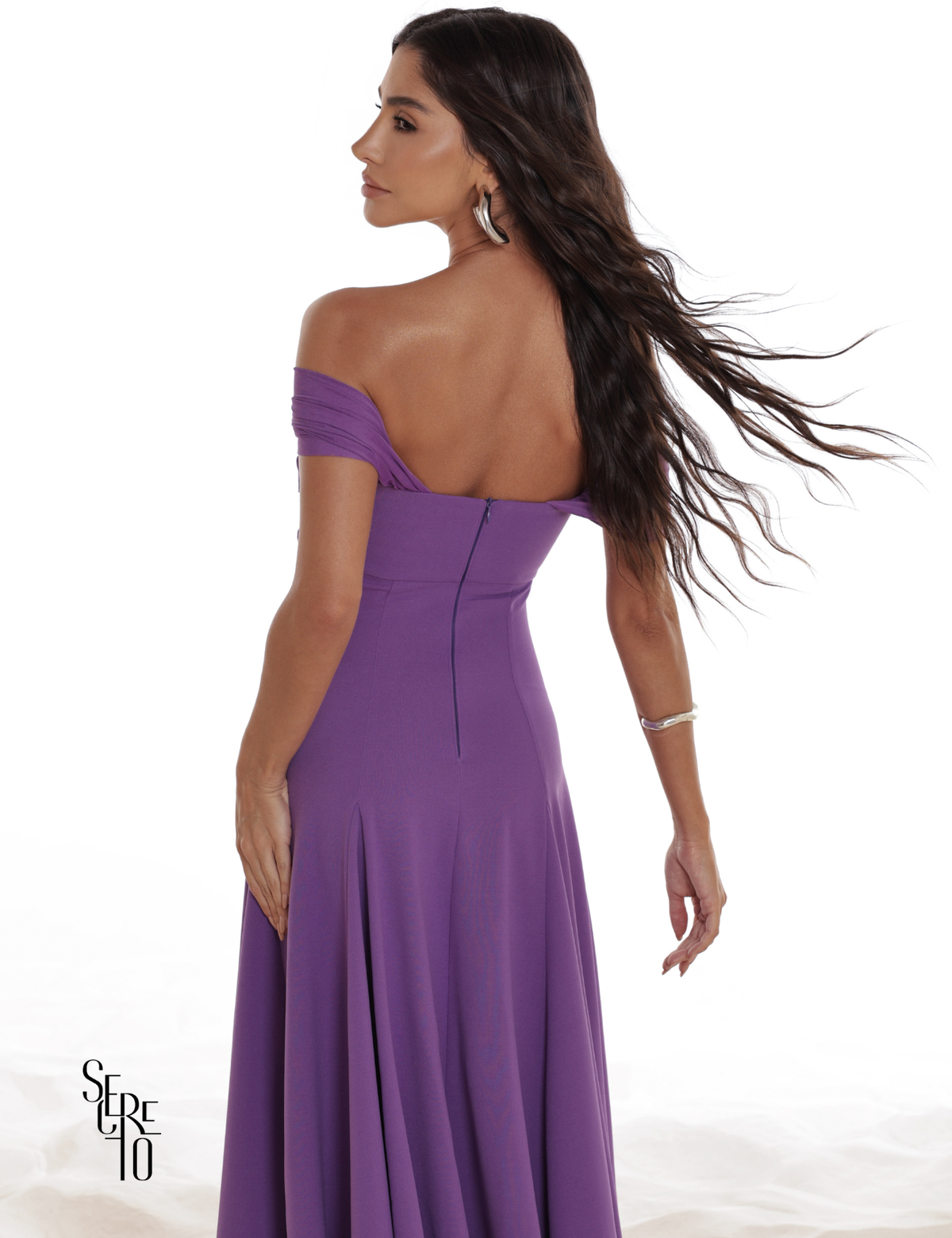 Vestido Midi Ombro a Ombro Luana Violeta