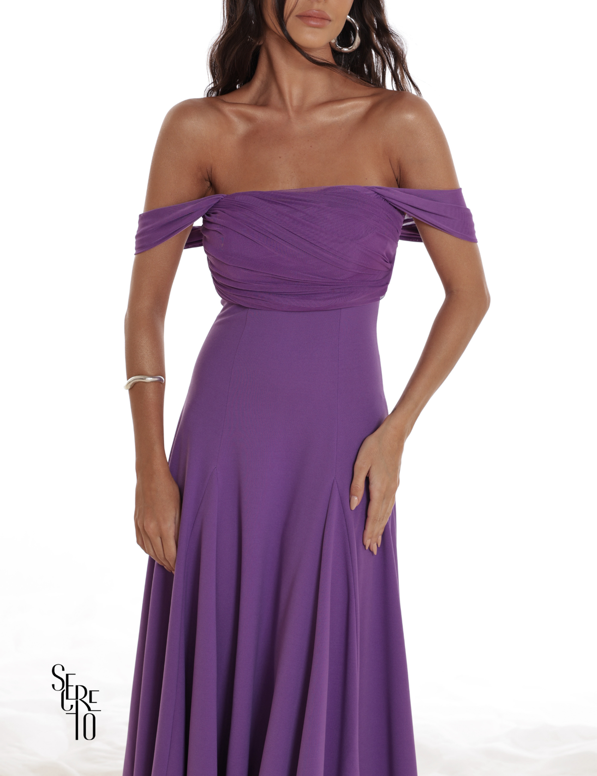 Vestido Midi Ombro a Ombro Luana Violeta