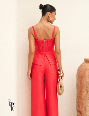 Conjunto Regata e Calça Alfaiataria Ane Vermelho