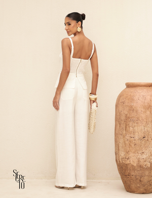 Conjunto Regata e Calça Alfaiataria Ane Off White