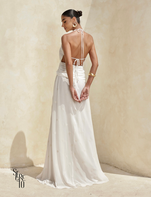 Vestido Longo Bordado Sofia Branco