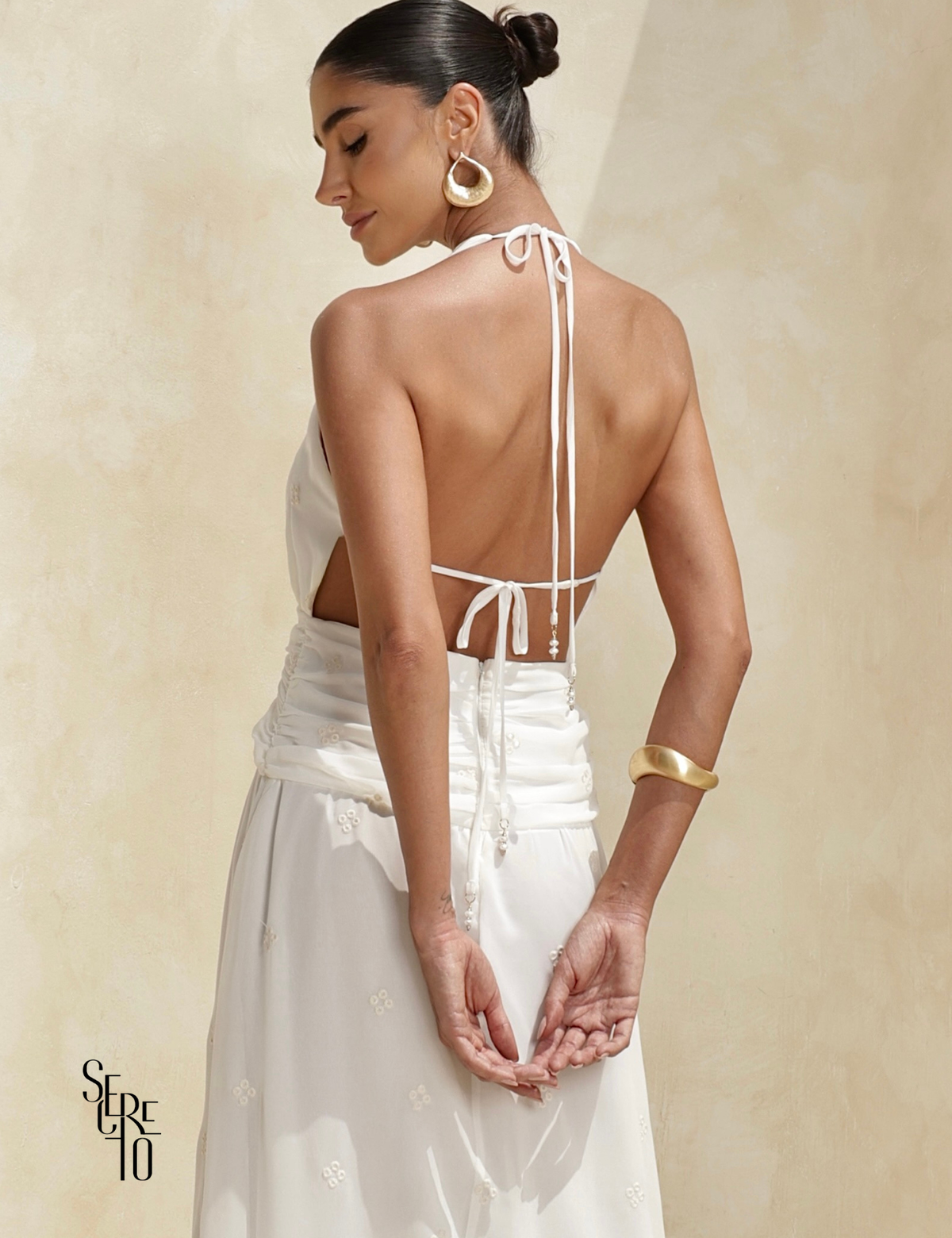 Vestido Longo Bordado Sofia Branco