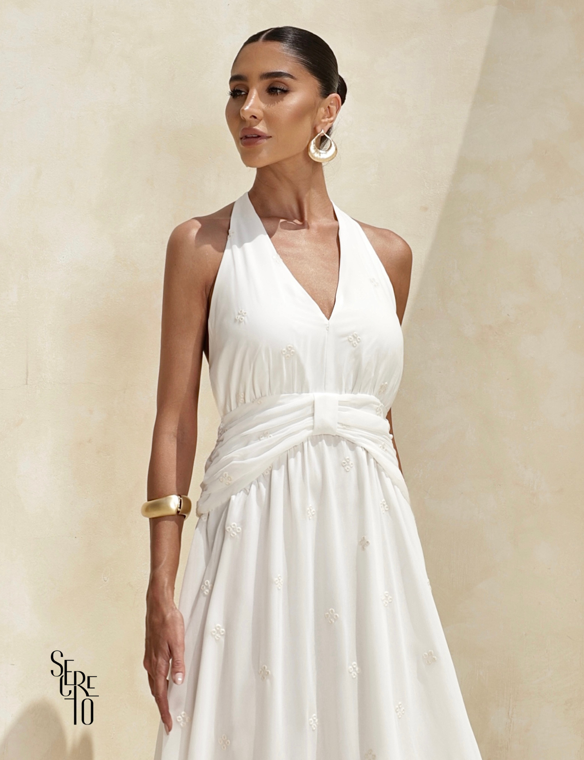 Vestido Longo Bordado Sofia Branco