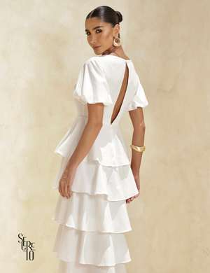 Vestido Longo Camadas Rosana Off White