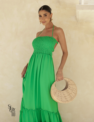 Vestido Longo Detalhe Costas Isabella Verde