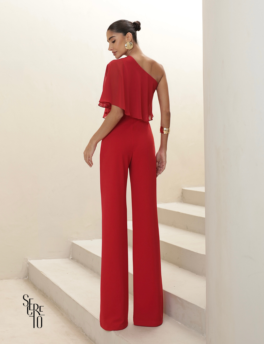 Macacão Assimétrico Bella Vermelho