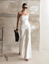 Conjunto Blusa e Calça Sarja Vina Off White