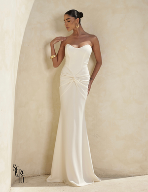 Vestido Longo Barbatana Lorrana Off White