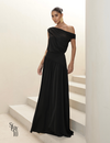 Vestido Longo Drapeado Julia Preto