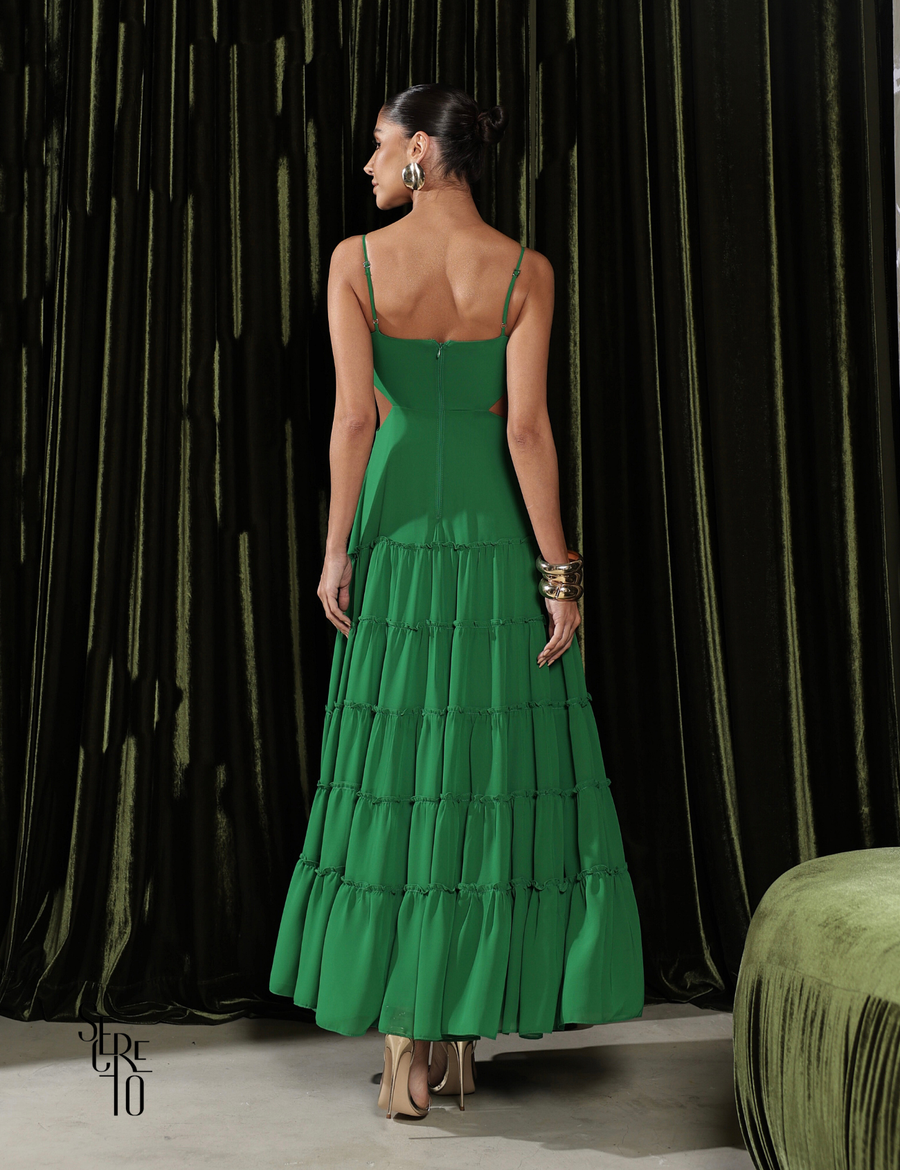 Vestido Longo Camadas Danielle Verde
