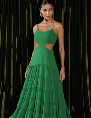Vestido Longo Camadas Danielle Verde