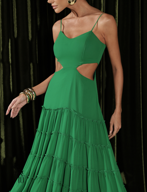 Vestido Longo Camadas Danielle Verde