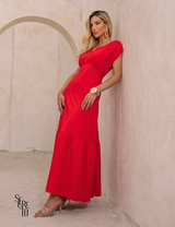 Vestido Longo Detalhe Costas Gabriela Vermelho