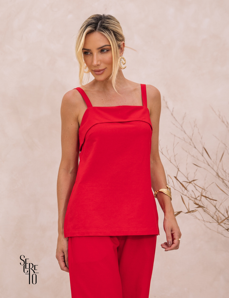 Regata Com Pala Bianca Vermelho