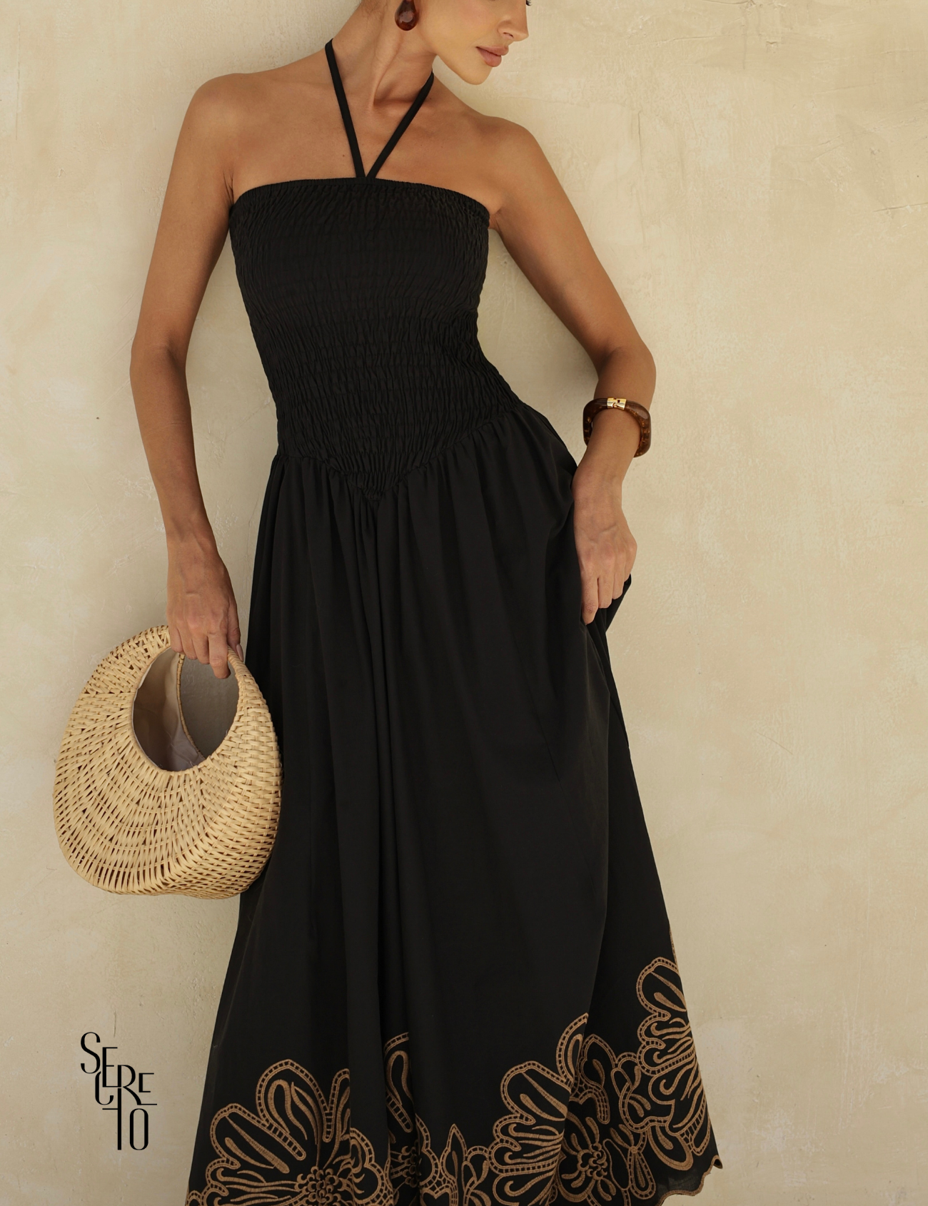 Vestido Longo Laise Barra Lali Preto
