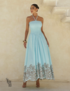 Vestido Longo Laise Barra Lali Azul