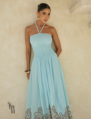 Vestido Longo Laise Barra Lali Azul