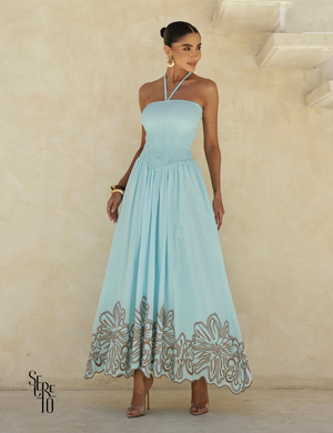 Vestido Longo Laise Barra Lali Azul