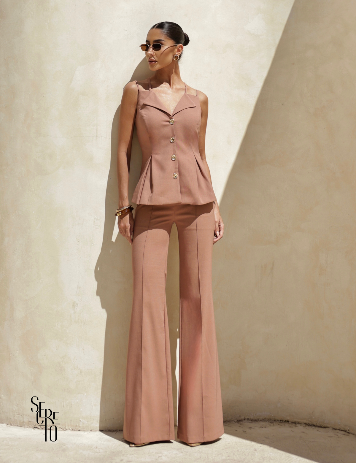 Conjunto Alfaiataria Alça Dupla Paolla Nude