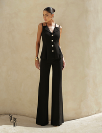 Conjunto Alfaiataria Alça Dupla Paolla Preto