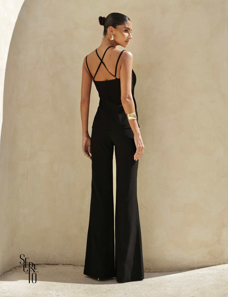 Conjunto Alfaiataria Alça Dupla Paolla Preto