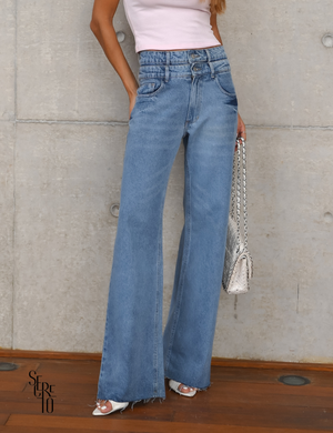 Calça Jeans Cós Duplo Bia Azul