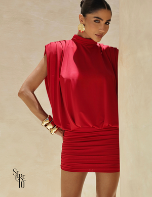 Vestido Curto Ombreira Natalia Vermelho