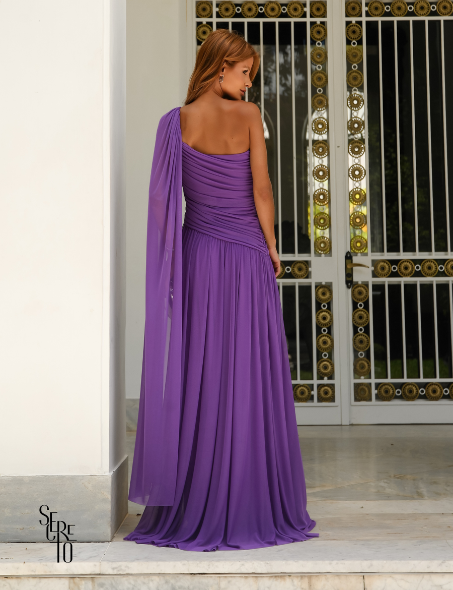 Vestido Longo Um Ombro Brenda Violeta