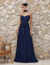 Vestido Longo Plissado Glaucia Azul Marinho
